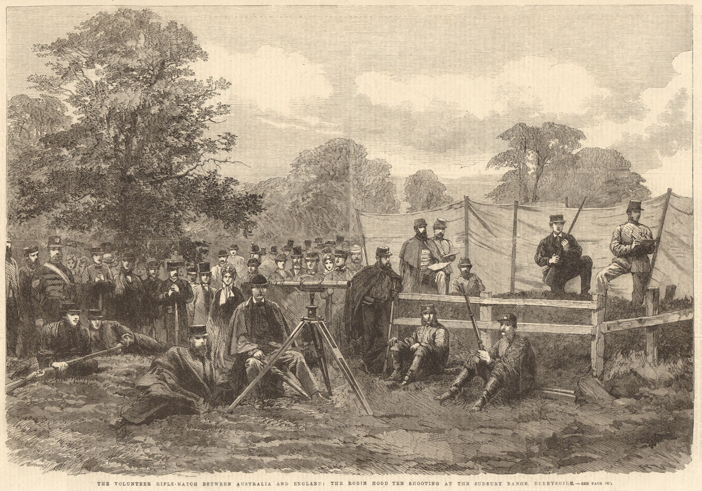 Australia v England shooting match Robin Hood 10 Sudbury range Derbyshire 1863